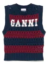Ganni Women Knitted Vest In Blue