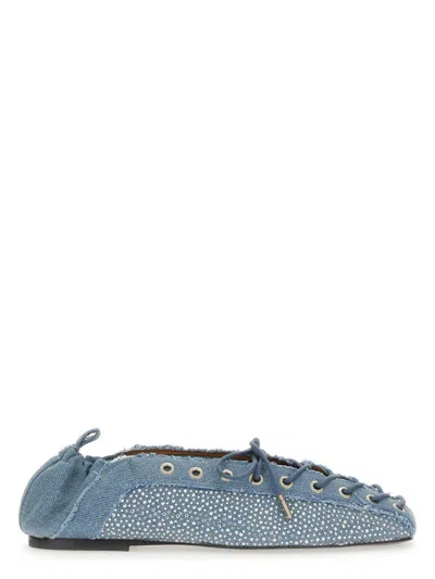 GANNI WOMEN'S LACEUP BALLERINA SANDAL