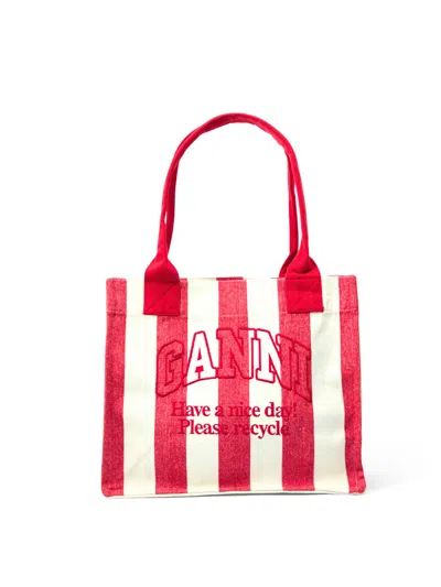 Ganni Women's Large Easy Shopper Stripe Tote Bag Multi