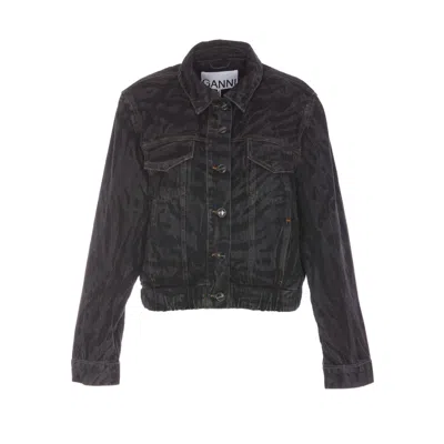 Ganni Women Lazer Denim Bomber Jacket