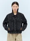 Ganni Women Lazer Denim Bomber Jacket In Black