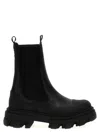Ganni Women Leather Ankle Boots In Black