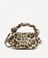 Ganni Women's Leopard Mini Bou Top Handle Bag