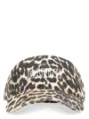 Ganni Womens Leopard Logo-embroidered Animal-printorganic-cotton Cap In Multicolor