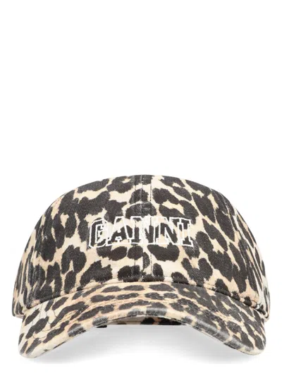 GANNI WOMEN'S LEOPARD PRINT BASEBALL CAP | A63035890