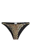 Ganni Recycled Leopard Printed Emblem Mini Briefs In Beige