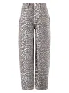 Ganni Women's Leopard Print Denim Stary Jeans In Animalier