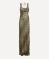 Ganni Animal Print Scoop Neckline Floor-length Dress In Animal Print