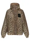 Ganni Leopard Print Nylon Jacket In Animal Print