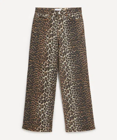 GANNI GANNI WOMEN'S LEOPARD PRINTED IZEY JEANS