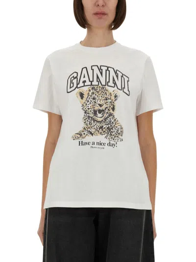 GANNI GANNI WOMEN "LEOPARD" T-SHIRT