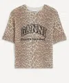 Ganni Women's Leopard Wool Mix T-shirt