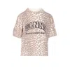 Ganni Women Leopard Wool Mix T-shirt In Animal Print