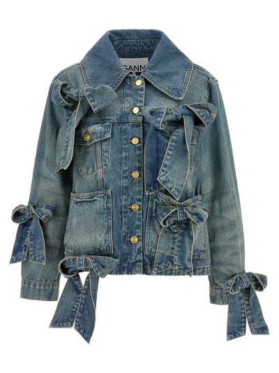 Ganni Women's Light Rigid Denim Jacket In Blue