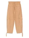 Ganni Drawstring Trousers In Camel