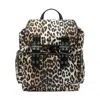 Ganni Backpack Leopard Print Zip Pockets