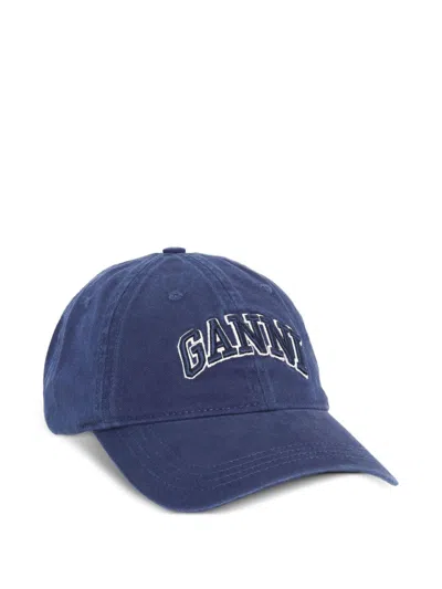 Ganni Women Logo Cotton Baseball Cap