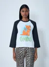Ganni T-shirt In Cotone Bicolor  Donna In Multi