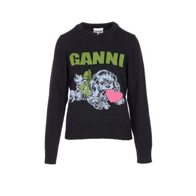 GANNI GANNI WOMEN LOGO PUPPY WOOL SWEATER