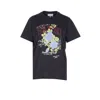 Ganni Graphic Print Crew Neck Short Sleeve Top In Blue
