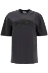 Ganni Embroidered Oversized T In Grey