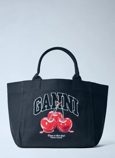 Ganni Women Medium Trapeze Shopper Bag In Blue