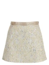 Ganni Metallic Cloque Elasticated Mini Skirt Skirts In Silver
