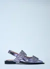 Ganni Feminine Pointed-toe Slingback Flats In Purple