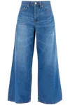 Ganni Women's Mid Blue Denim Wide Leg Jeans In Mbluevinta