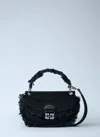 Ganni Women Mini Apo-g Denim Handbag In Black