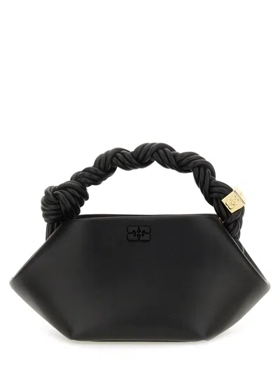Ganni Womens Black Bou Mini Leather-blend Top-handle Bag
