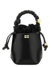 Ganni Bou Bucket Mini Crinkle Oleatex Handbags Black