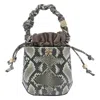 Ganni Women Mini Bou Snake Bucket Bag