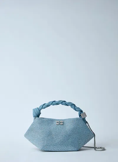 Ganni Women Mini Denim Bou Handbag In Multicolor