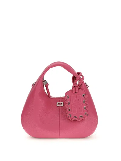 Ganni Women Mini Hobo Handbag In Pink