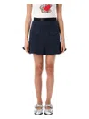Ganni Mini Skirt Fleece In Sky Capitain Blue
