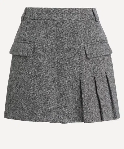Ganni Women's Mouline Suiting Mini Skirt In Gray