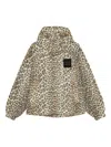 Ganni Hooded Leopard Print Nylon Blouson Jacket