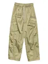 Ganni Womens Boa Elasticated Patch-pocket Shell Trousers In Green