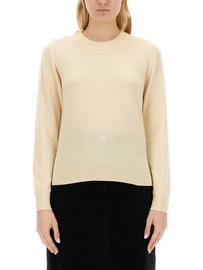 Ganni Sweaters White In Bianco Chiari E Naturali