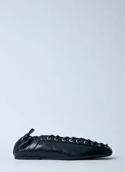 Ganni Women Oleatex Ballerina Flats In Black