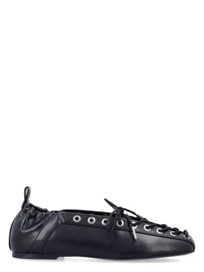 GANNI WOMEN'S OLEATEX LACE-UP BALLERINAS