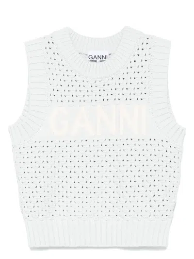 GANNI WOMEN'S OPENWORK COTTON VEST