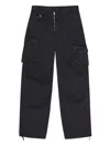 Ganni Women Organic Cotton Cargo Trousers In Black