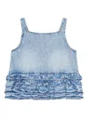 Ganni Ruffle Strap Back Sleeveless Top