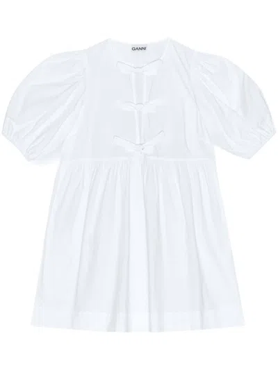 Ganni Women Organic Cotton Mini Dress In Multi