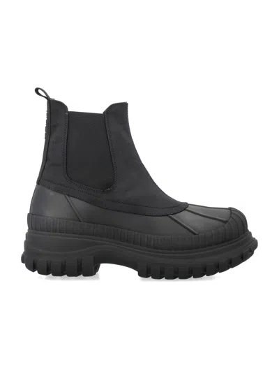 Ganni Outdoor Chelsea Boots In Black