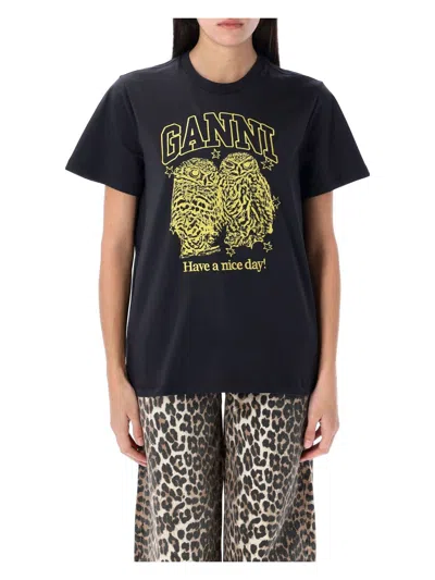 GANNI WOMEN'S OWLS T-SHIRT