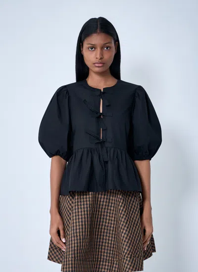 Ganni Women Peplum Blouse In Multi