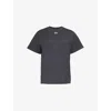 Ganni Womens Phantom Crystal-embellished Organic-cotton T-shirt In Phantom